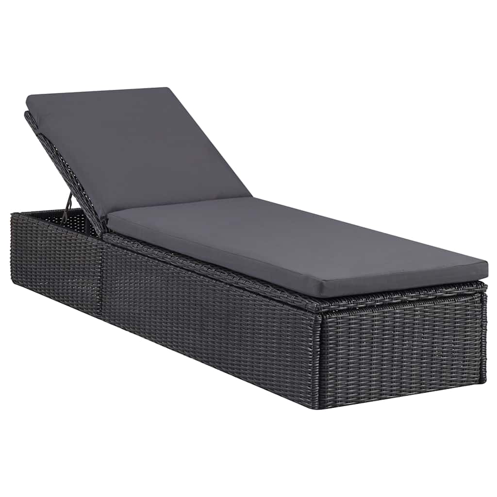 vidaXL 9-delige Tuinset poly rattan zwart