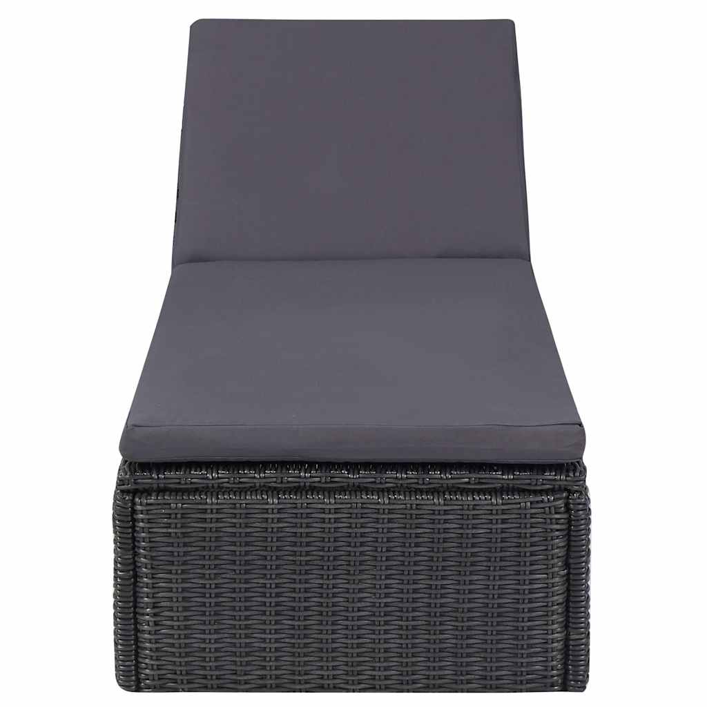 vidaXL 9-delige Tuinset poly rattan zwart