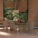 vidaXL 7-delige Tuinset poly rattan zwart