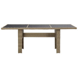 vidaXL 7-delige Tuinset poly rattan zwart
