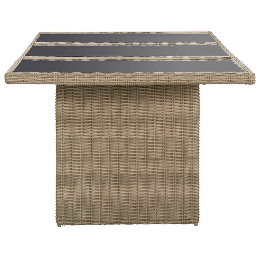 vidaXL 7-delige Tuinset poly rattan zwart