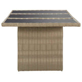 vidaXL 7-delige Tuinset poly rattan zwart