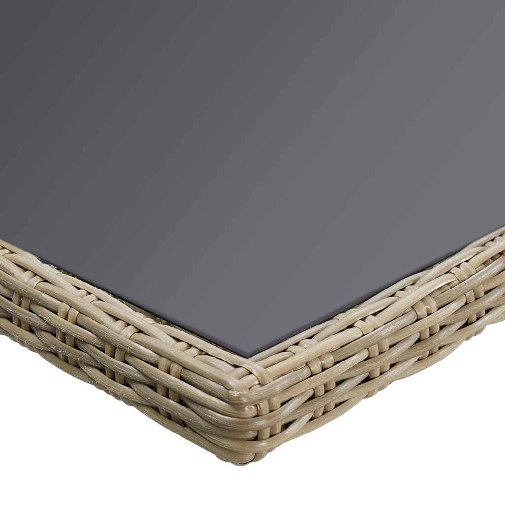 vidaXL 7-delige Tuinset poly rattan zwart