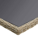 vidaXL 7-delige Tuinset poly rattan zwart