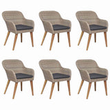 vidaXL 7-delige Tuinset poly rattan zwart