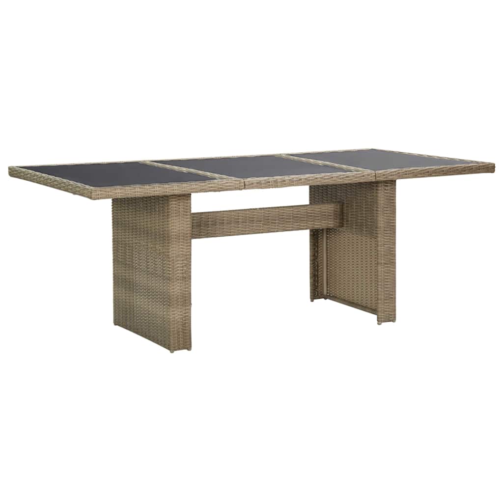 vidaXL 7-delige Tuinset poly rattan zwart