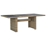 vidaXL 7-delige Tuinset poly rattan zwart