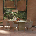vidaXL 7-delige Tuinset poly rattan zwart