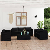 vidaXL 9-piece Lounge Set with Cushions Poly Rattan Grey