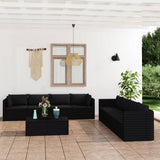 vidaXL 9-piece Lounge Set with Cushions Poly Rattan Grey