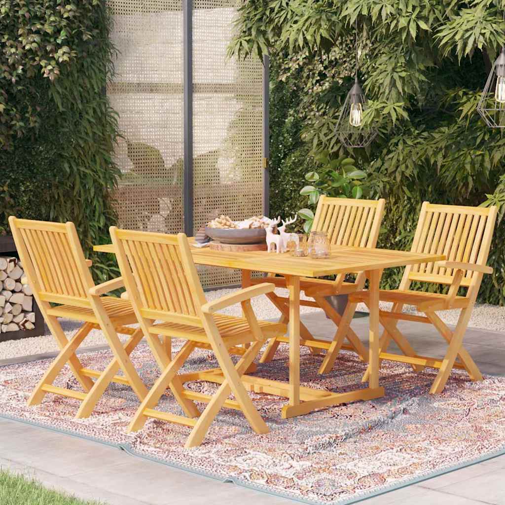 vidaXL 5-delige Tuinset massief teakhout