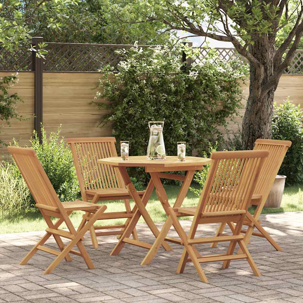 vidaXL 5-delige Tuinset massief teakhout