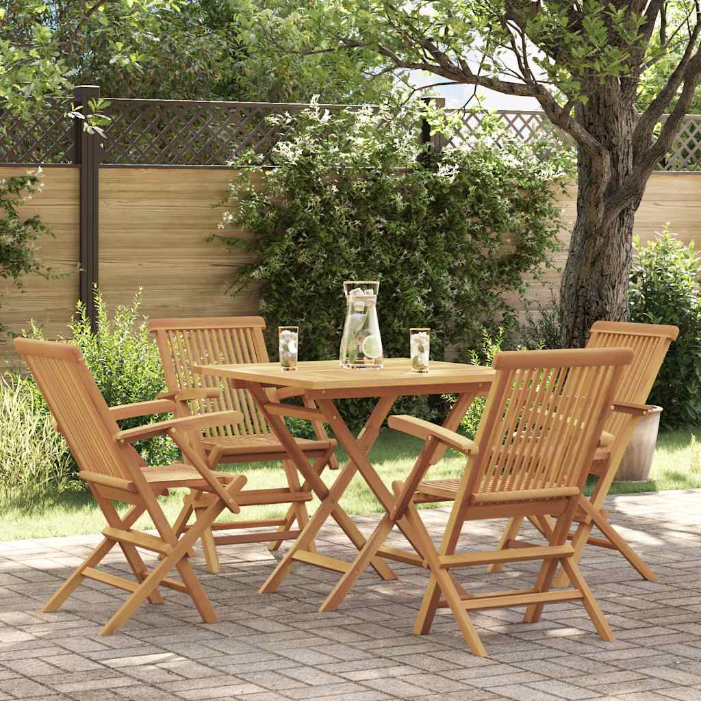 vidaXL 5-delige Tuinset massief teakhout