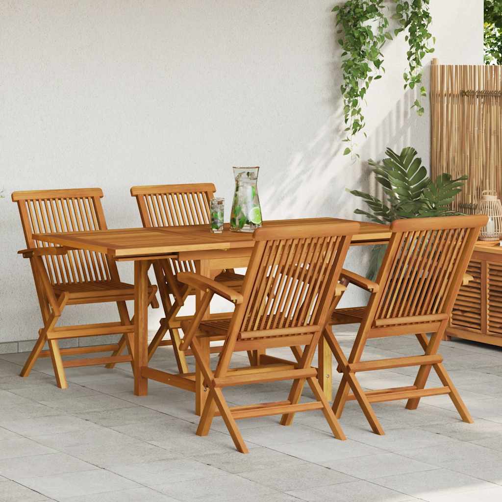 vidaXL 5-delige Tuinset massief teakhout