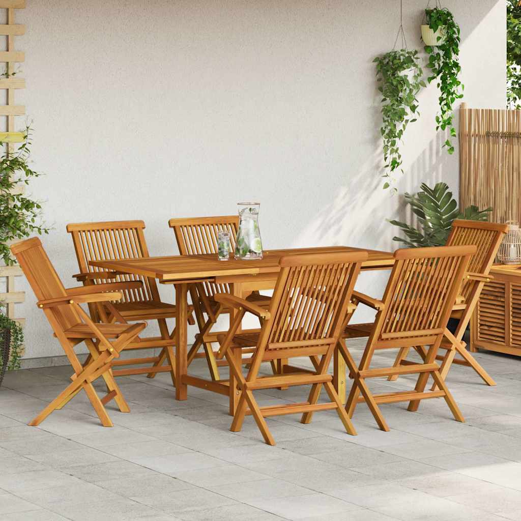 vidaXL 5-delige Tuinset massief teakhout