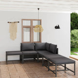 vidaXL 3-Piece Lounge Set with Cushions Poly Rattan Grey