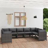 vidaXL 3-Piece Lounge Set with Cushions Poly Rattan Grey