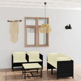 vidaXL 3-Piece Lounge Set with Cushions Poly Rattan Grey