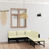 vidaXL 3-Piece Lounge Set with Cushions Poly Rattan Grey