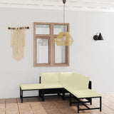 vidaXL 3-Piece Lounge Set with Cushions Poly Rattan Grey