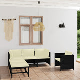 vidaXL 3-Piece Lounge Set with Cushions Poly Rattan Grey