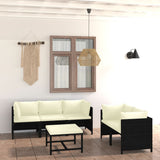 vidaXL 3-Piece Lounge Set with Cushions Poly Rattan Grey