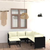 vidaXL 3-Piece Lounge Set with Cushions Poly Rattan Grey