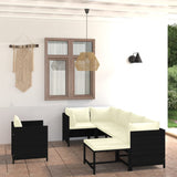 vidaXL 3-Piece Lounge Set with Cushions Poly Rattan Grey