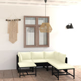 vidaXL 3-Piece Lounge Set with Cushions Poly Rattan Grey