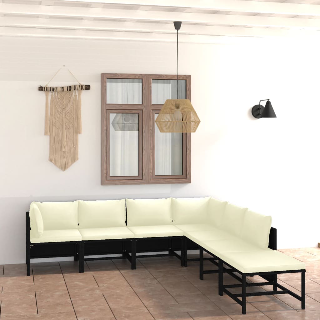 vidaXL 3-Piece Lounge Set with Cushions Poly Rattan Grey
