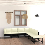 vidaXL 3-Piece Lounge Set with Cushions Poly Rattan Grey