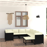 vidaXL 3-Piece Lounge Set with Cushions Poly Rattan Grey