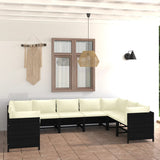 vidaXL 3-Piece Lounge Set with Cushions Poly Rattan Grey
