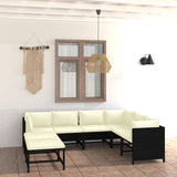 vidaXL 3-Piece Lounge Set with Cushions Poly Rattan Grey