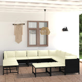 vidaXL 3-Piece Lounge Set with Cushions Poly Rattan Grey