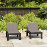 vidaXL Lounge Chairs 2 pcs with cushions plastic white