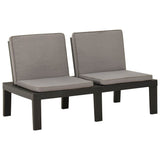 vidaXL 3-Piece Lounge Set with Cushions Plastic White
