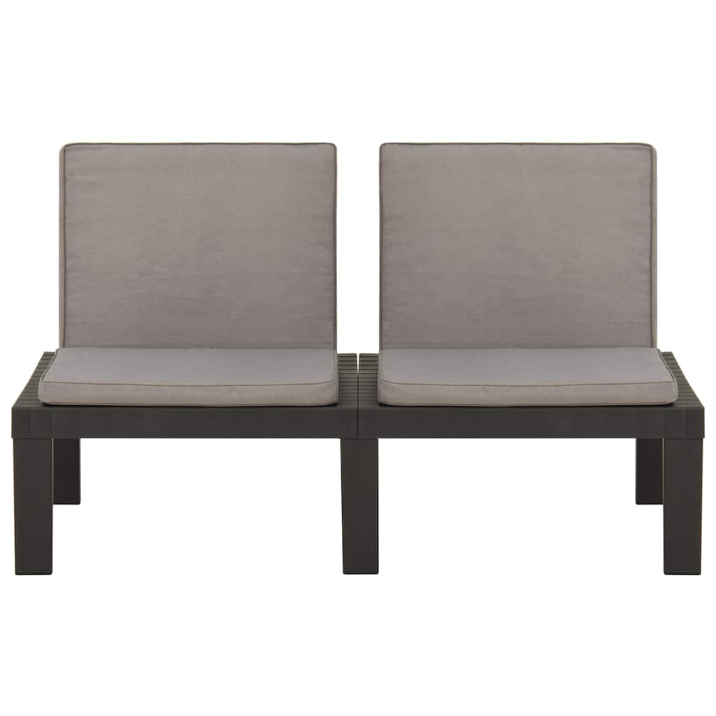 vidaXL 3-Piece Lounge Set with Cushions Plastic White