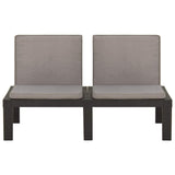 vidaXL 3-Piece Lounge Set with Cushions Plastic White