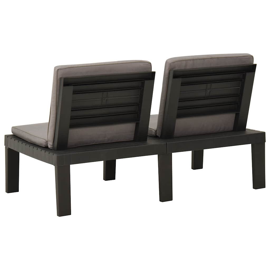 vidaXL 3-Piece Lounge Set with Cushions Plastic White