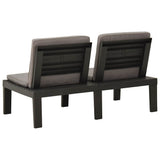 vidaXL 3-Piece Lounge Set with Cushions Plastic White