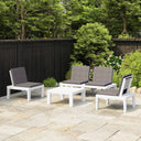 vidaXL 4-Piece Lounge Set with Cushions Plastic White