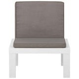 vidaXL 4-Piece Lounge Set with Cushions Plastic White