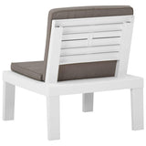 vidaXL 4-Piece Lounge Set with Cushions Plastic White