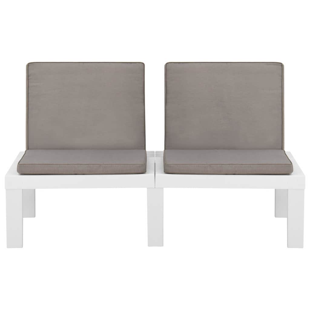 vidaXL 4-Piece Lounge Set with Cushions Plastic White