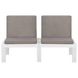 vidaXL 4-Piece Lounge Set with Cushions Plastic White