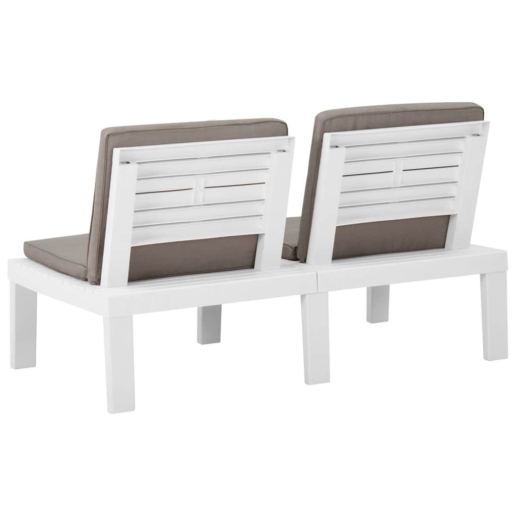 vidaXL 4-Piece Lounge Set with Cushions Plastic White
