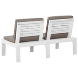 vidaXL 4-Piece Lounge Set with Cushions Plastic White