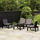vidaXL 4-Piece Lounge Set with Cushions Plastic White