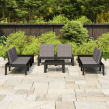 vidaXL 4-delige Loungeset met kussens kunststof wit